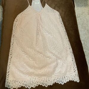 Everly Light Pink lace lined dress w/adjustable straps Sz M Women’s